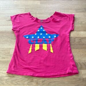Y2k Clap Pink Star Top blouse Size:M juniors
